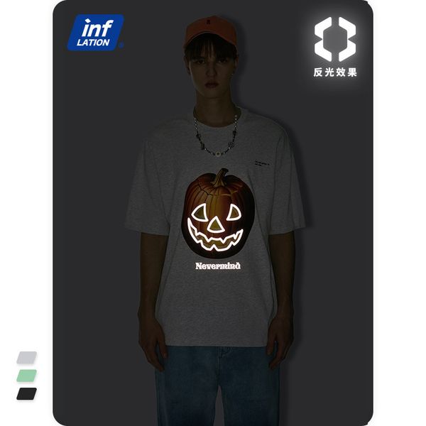 

inf мужская одежда - весна / лето 2021 новый продукт отражающий творчество отделение лица тыквенная печать персонализированная капля рука ру, White