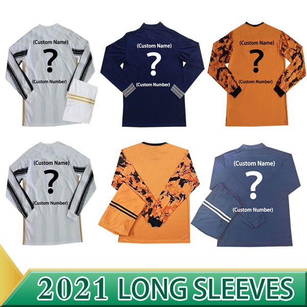 

long sleeve fans soccer jersey 2020 2021 football shirt 4th de ligt 20 21 morata dybala ramsey men kids kit, Black;yellow