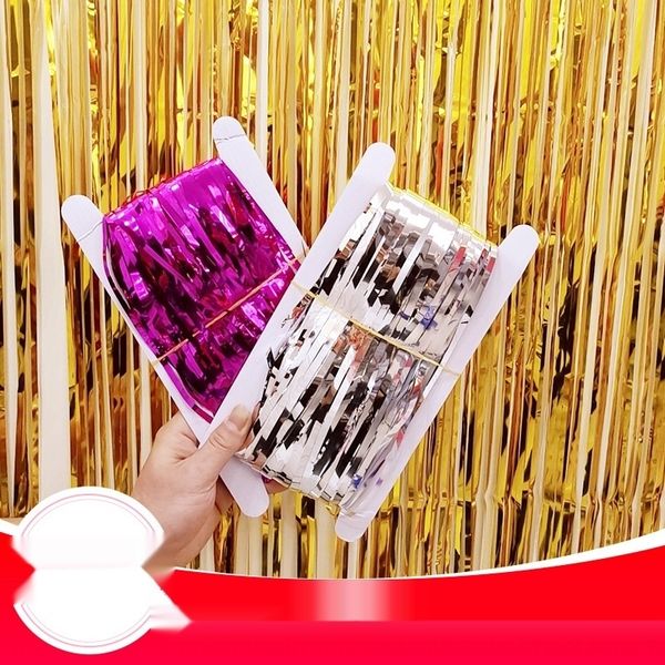 

em5g9 on rain silk rain curtain 2m dress ballo balloon wedding room dress up wedding the background wall post tassels colorful silk christma