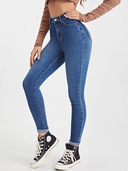 

patch pocket skinny jeans m5om#, Blue