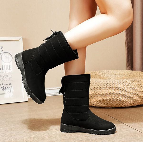 

winter new outdoor leisure warm women's cotton-padded shoes, pure color, all-match, high-plus velvet thickened women's cotton-padd, Black