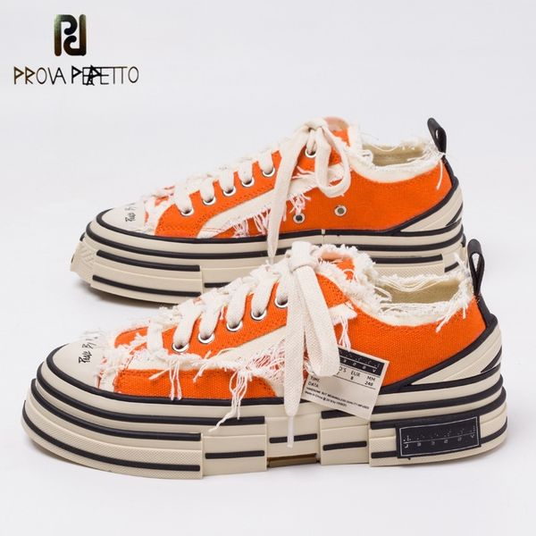 

prova perfetto lovers canvas shoe candy color platform tassels lace up sneakers women casual solid thick bottoms ladies sneakers y200424, Black