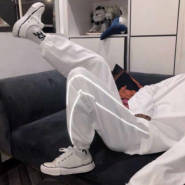 

running pants sweatpants men's loose-fitting feet, straight and thin, wild wide-leg pants, spring autumn thin nine-point casual, Black;blue