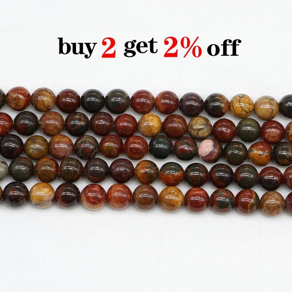 

1strand lot 4 6 8 10 12mm natural stone red picasso bead round loose spacer beads for jewelry making findings diy bracelet bead h bbywgc