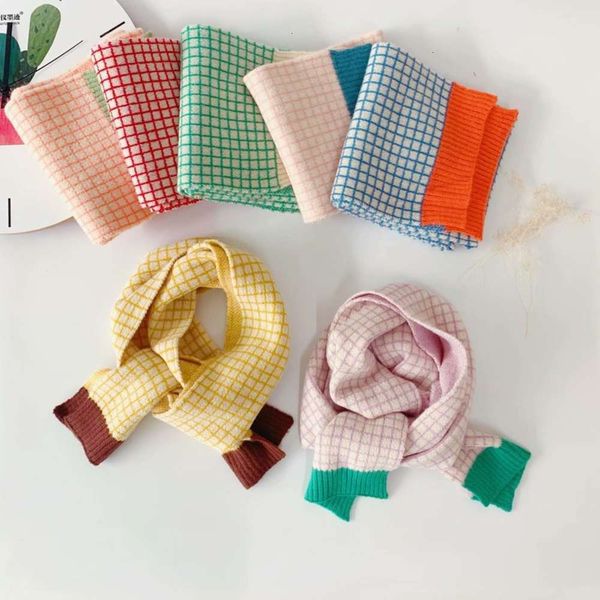 

scarf girl's boy's korean new children's baby knitting wool warm neck autumn and winter fashion, Red;brown