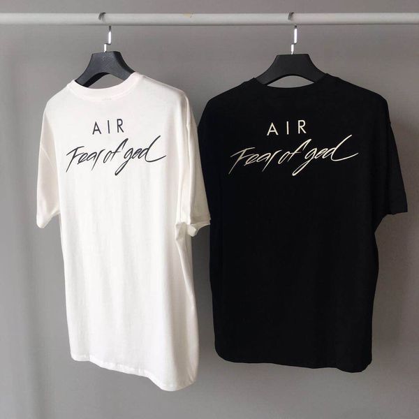 

21ss nrg air fear of god t-shirts fog oversize tee for men women brand collaboration designer t shirt casual jersey shirt hip hop skateboard, White;black