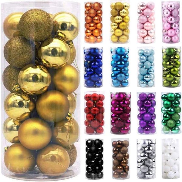 

xmas 24pcs рождественских шары украшение дерево для украшения небьющегося больших висячие бала декора праздник свадьба партии