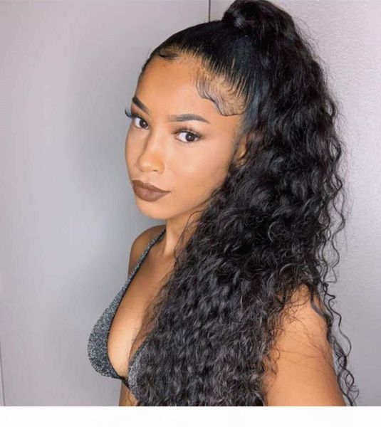 

long high black curly ponytail hair extension 160g clip in brazilian remy human hair ponytailcolor 1b 20inch