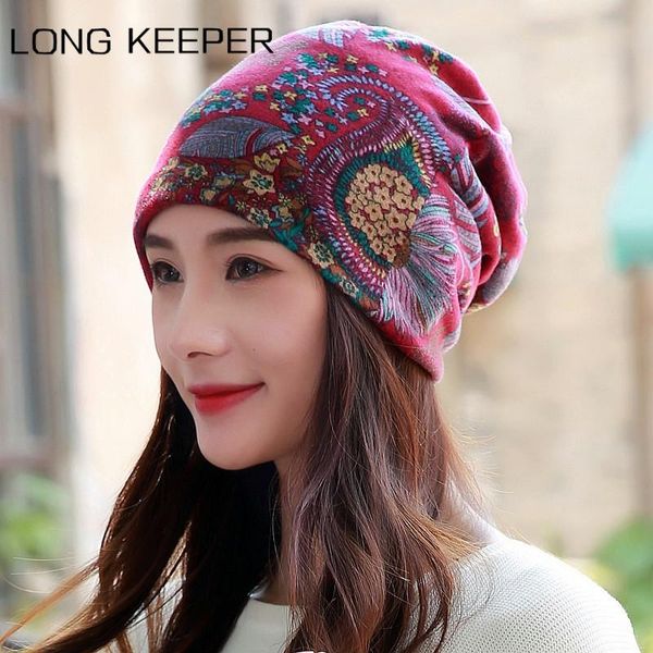 

beanie/skull caps 2021 brand women beanies spring winter cotton hat fashion cap hip-hop beanie scarf chapeu feminino 4 way to wear bonnet, Blue;gray
