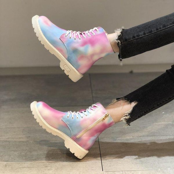 

осенняя женская обувь толстая платформа загрузки плюшевый size35-43 chunky с красочными сапогами martin повседневная лодыжка сапоги zapatos, Black