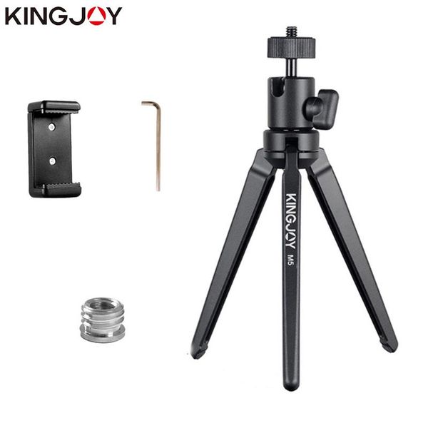 

kingjoy officia kt-30/m5 aluminum mini tripod for phone camera stand with ball head mobile smartphone holder tripod flexible