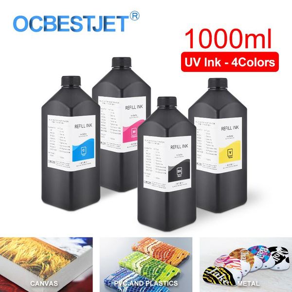 

ink refill kits 1000ml 4 colors/set led uv for dx4 dx5 dx6 dx7 printhead 1390 r1800 r1900 4800 4880 7880 9880 flatbed printer