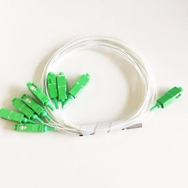 

50 pcs/lot 0.9mm fiber optic plc splitter 1x8 sc/apc mini steel tube sc/upc
