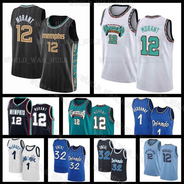 

shaquille 32 oneal jersey ja 12 morant memphis grizzlies orlando magic basketball jerseys penny 1 hardaway tracy 1 mcgrady, Black;red