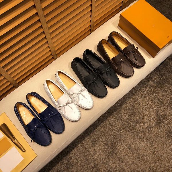 

luxurys fashion blue silver men shoes mocassin homme genuine leather casual shoes mens formal shoes size 38-46, Black