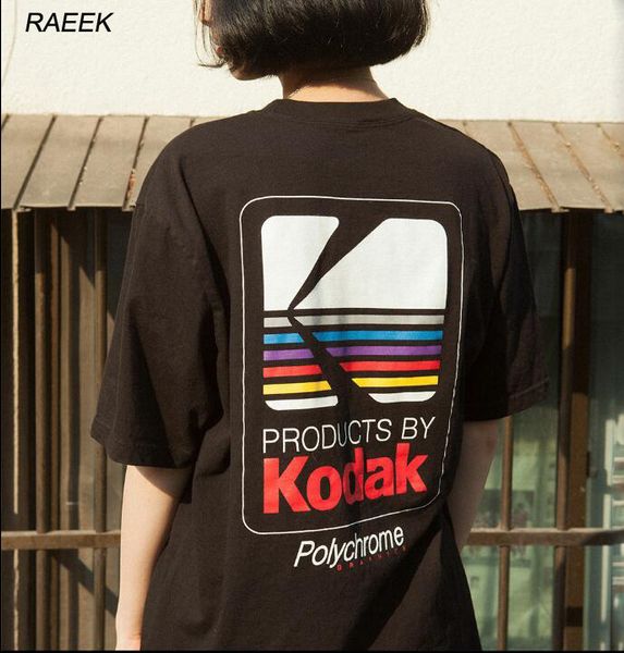 

2018 summer men tee ins korea retro loose wild kodak letter short-sleeved kodak t shirt sport hooded sweatshirt hoodie