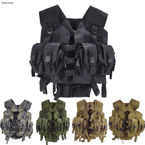 

hunting jackets camouflage seal tactical vest paintball training shooting protection special equipment, Camo;black