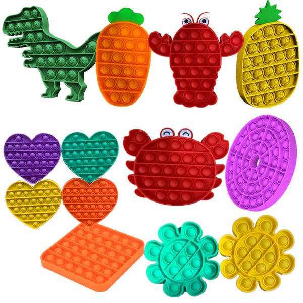 

push pop it fidget toy kids bubble sensory squeeze toys anxiety autism stress reliever increase focus unicron new year gift 12 shape e122203