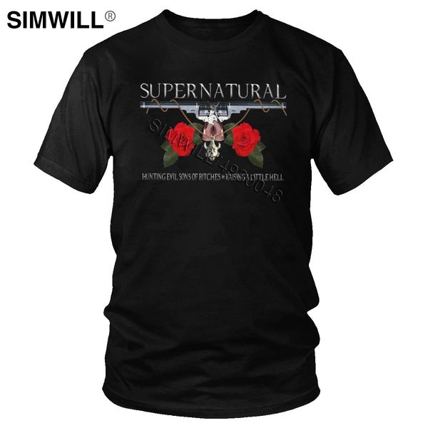 

supernatural hunting evil sons shirts soft guns flowers short sleeve round collar slim graphic tee hooded sweatshirt hoodie men t shirt