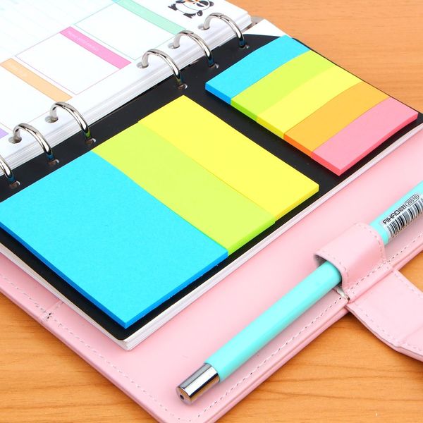 

a5a6 planner аксессуар цветные n 6 отверстий binder sticky notes управление школьные принадлежности planner спиральные блокноты sqcapl home0, Purple;pink