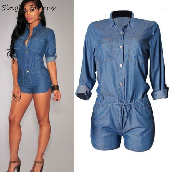 

women's jumpsuits & rompers tencel playsuits women 2021 spring long sleeve fashion jeans womens soft denim blue jumpsuit1, Black;white