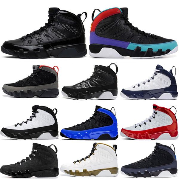 

9 9s mens basketball shoes gym red reflective racer blue dream it do it bred og space jam unc mens trainers sneakers 7-13, White;red