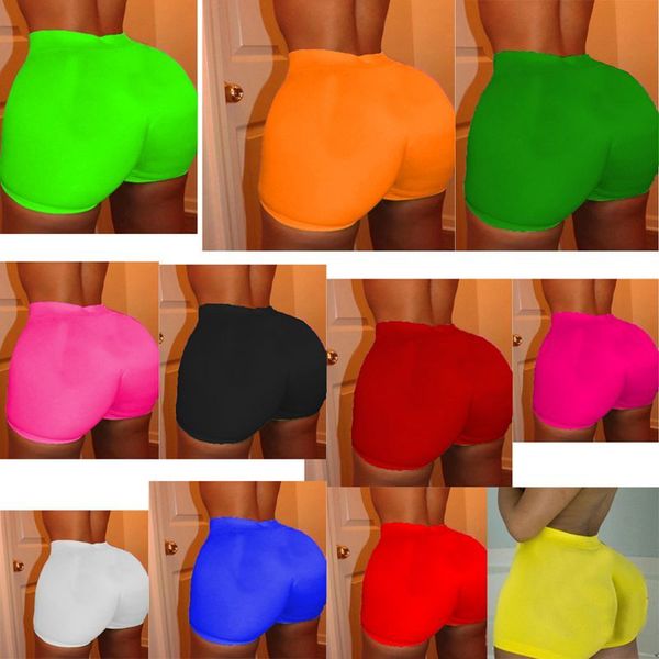 

neon green high size flash trophy shorts women 2020, Blue;black