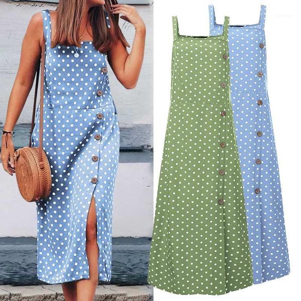 

plus size sundress celmia elegant women strapless polka dots button midi dress summer beach robe casual female vestidos 71, Black;gray
