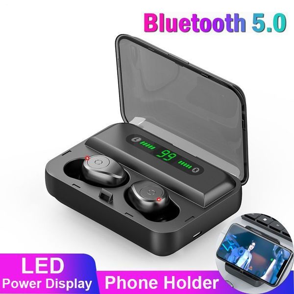 

5,0 сенсорного управления гарнитурой tws беспроводных наушники, bluetooth наушники подставки с двойным микрофоном телефона владельцем