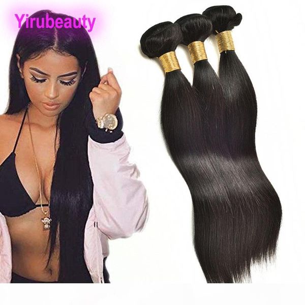 

brazilian virgin hair extensions 3 bundles straight human hair bundles 8-30inch yirubeauty hair wefts natural color straight double wefts, Black
