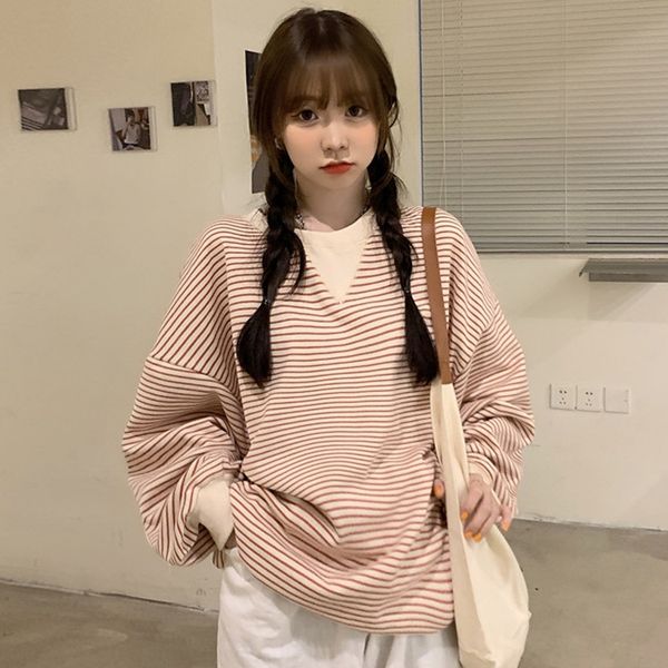 

languid style hoodless long sleeve women's fall 2020 new loose and sweatersweater sweater thin korean version chic net red age reductio, Black