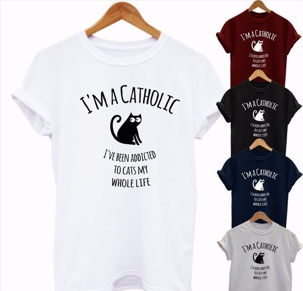 

cat gift crazy lady pet cats cute mens ladies t shirt gift more size and colors b044, White