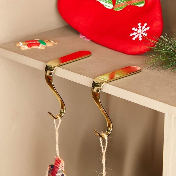 

hanger metal hanging clip for home sock christmas tree decorations new year christmas stocking holders hooks fireplace mantel