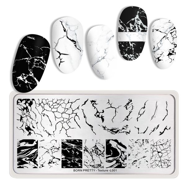 

rectangle nail stamping plates marble texture ink stainless steel template nail art image texture diy plate tools, White