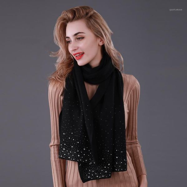 

scarves cntang scarf for women winter warm shawl fashion rhinestone luxury cashmere wool knitted autumn ladies scarfs blanket1, Blue;gray