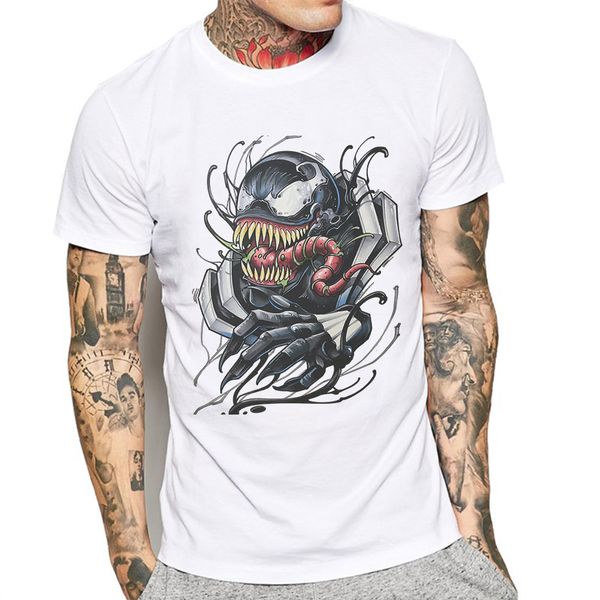 

men summer fashion tees cartoon venom printed s hipster mens short sleeve streetwear hooded sweatshirt hoodie men t shirt