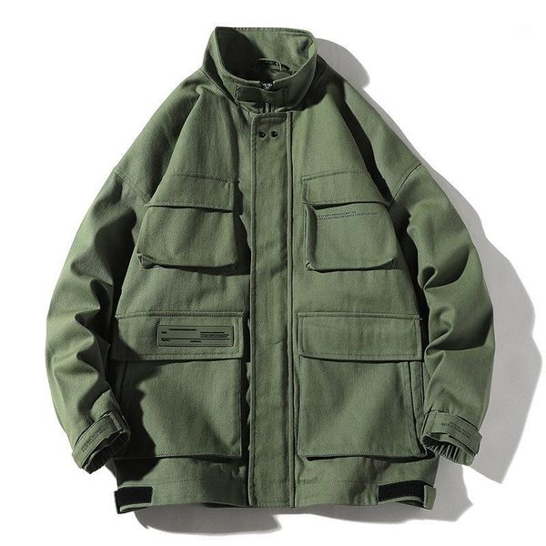 

men's jackets 2020 men multi pocket jacket fashion trend brand original waterproof fabric cargo jacket male1, Black;brown