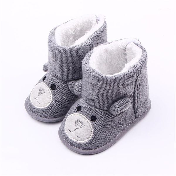 

first walkers cartoon bear baby boots knit soft sole kids snow crochet shoes1