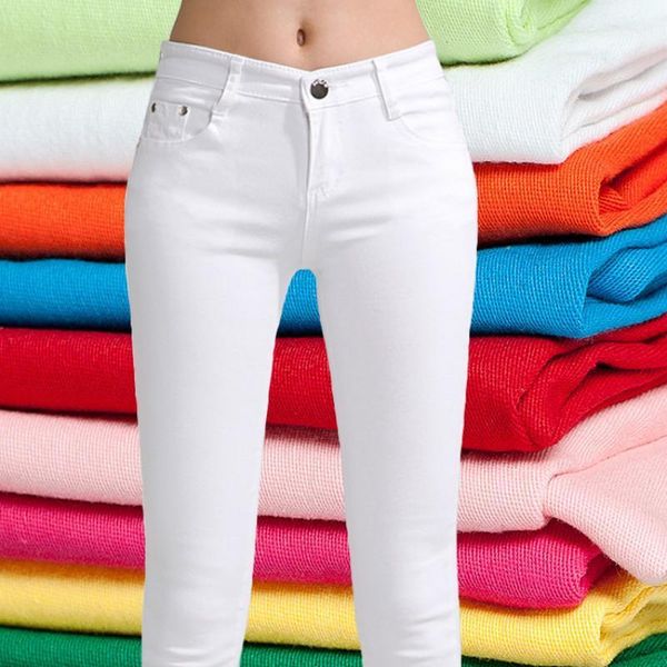 

women's jeans tights stretch women candy color women's donna ms feminino trousers1, Blue
