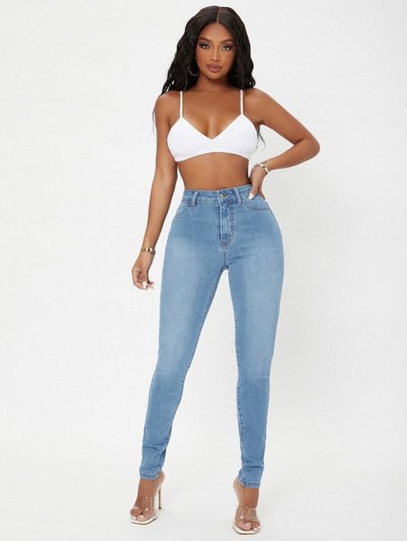 

sxy curvy high waist skinny jeans d6pn#, Blue