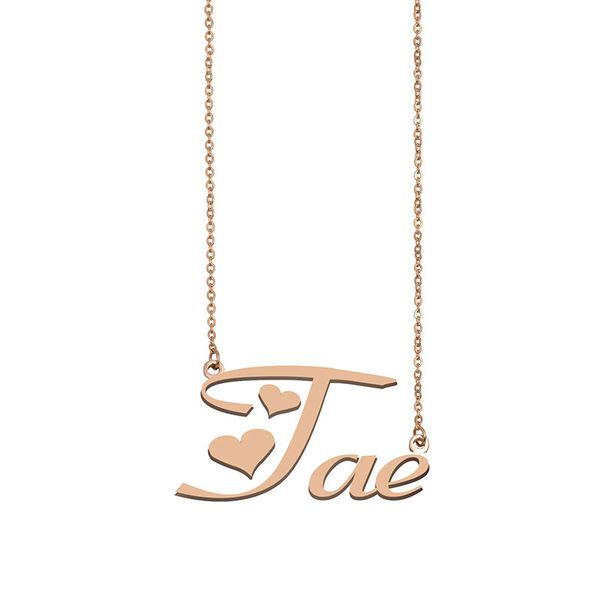 

tae name necklace custom nameplate pendant for women girls birthday gift kids friends jewelry 18k gold plated stainless steel, Silver