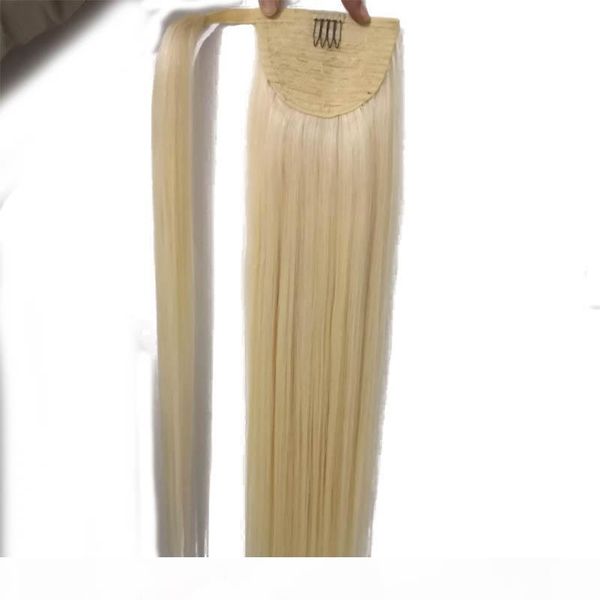 

100% human remy hair ponytail horsetail clips in on hair extension straight hair 100g one piece, dhl, Black