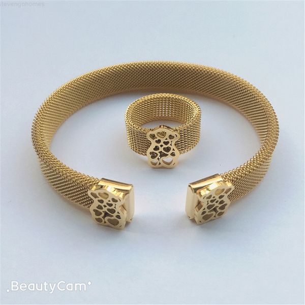 

gift bear set stainless party steel jewelry, Silver