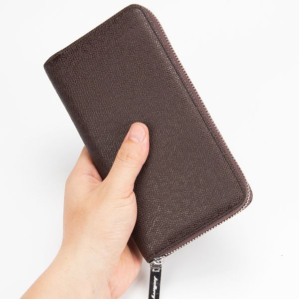 

8 colors baellerry brand business men wallets men's long pu leather male clutch handy bag black zipper large wallet purse, Red;black