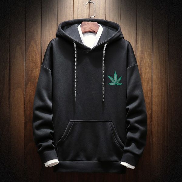 

2021 new leaf print hoodies men women green hooded sweatshirts casual sportswear qrb7, Black