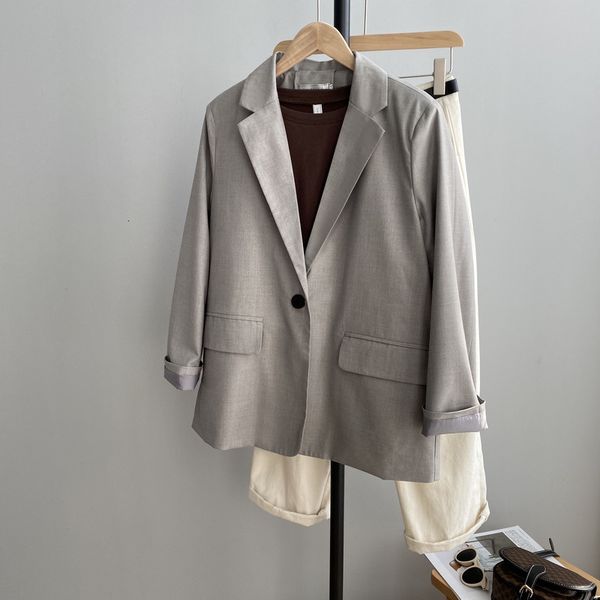 

2021 new turn down collar coat long sleeve summer casual blazer for women feminino outwear d0kp, White;black