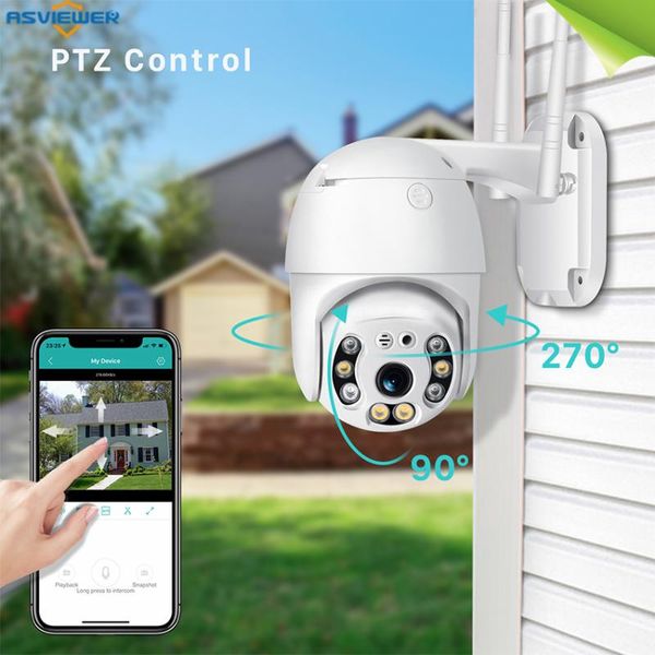 

1080p ptz ip camera outdoor 4x digital zoom speed dome wifi camera 2mp audio ai human detection super mini home security