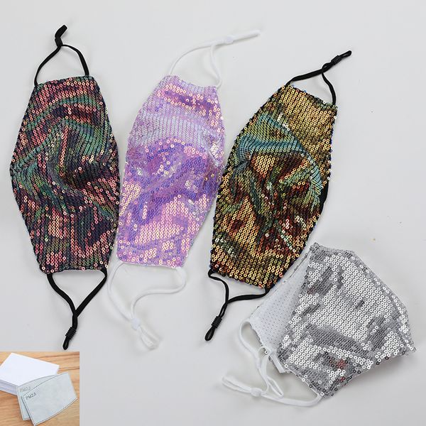 

funny filters 2 sequin pm2.5 masks with face bling and summer cloth dust-proof washable mask breathable blowhole c7av