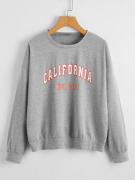 

drop shoulder slogan graphic pullover x3qw#, White;black