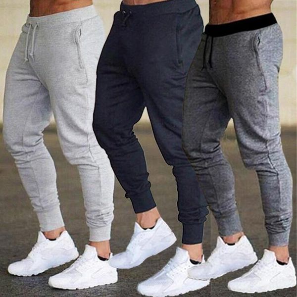 

men pants sweatpants autumn winter man gyms fitness bodybuilding pants joggers workout trousers men casual cotton pencil, Black